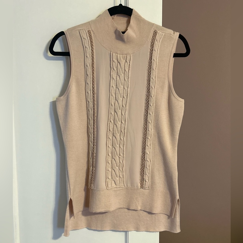 White House Black Market Sleeveless Mock Turtleneck S